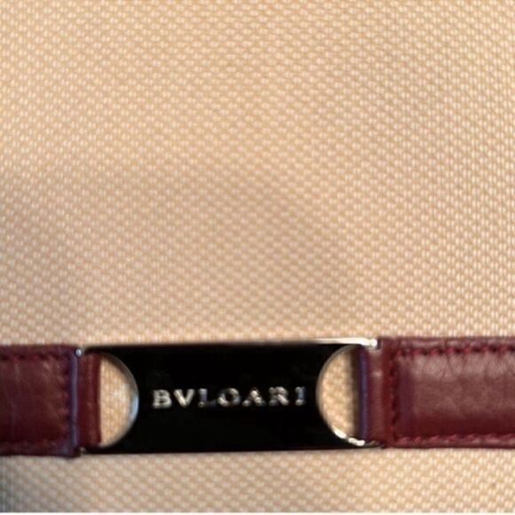 Authentic BVLGARI Canvas/Leather Beige/Plum Long bifold Wallet - Picture 5 of 10